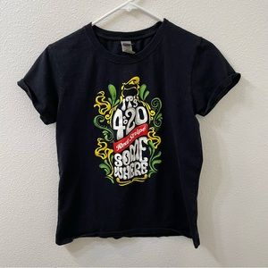 Red stripe it’s 420 somewhere shirt black medium
